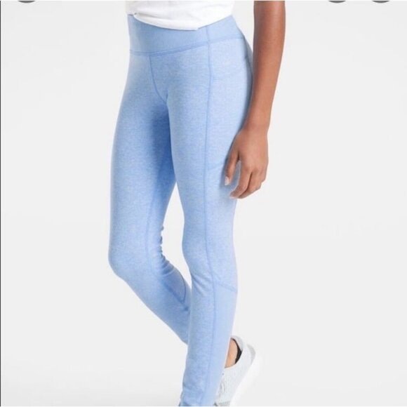Athleta Other - Athleta Girl Light Blue Heather Snowball Tight Active Leggings Size Large 12